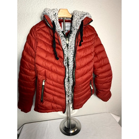 Snobbish Margot Puffer Jacket Womens L Brick Full Zip Hooded Thermal Insulation - Picture 2 of 11